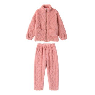 一米四五小个子睡衣女秋冬法兰绒立领开衫xs码150cm矮个子家居服