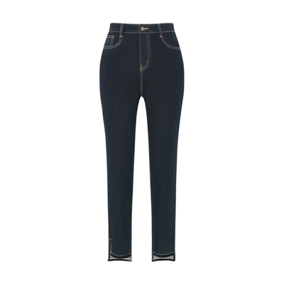 莱芙艾迪儿毛边牛仔裤秋季修身显瘦小脚铅笔裤休闲裤1E3K77042