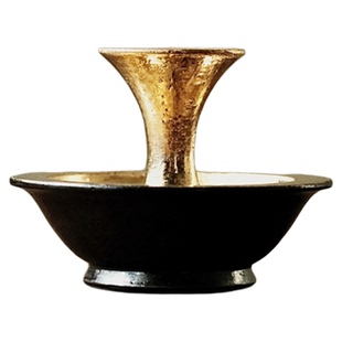 不亦室 松风舍程伟手作陶泥黑金烛台 氛围感烛台 台灯