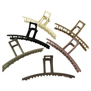 超大号气质金属磨砂发夹后脑勺盘发抓夹鲨鱼夹子发量多发卡头饰女