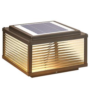 两只装太阳能柱头灯户外庭院灯防水别墅大门围墙灯花园柱子门柱灯