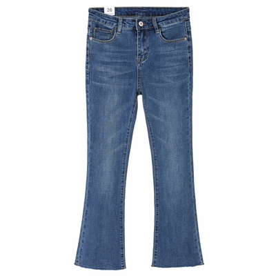 rose同款复古蓝喇叭裤女