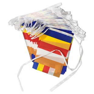 8号佛旗串旗 小号五色旗挂旗防水防嗮法事活动节假日装饰国旗佛旗交叉串旗佛字莲花旗法轮旗混搭吊旗旗帜定做