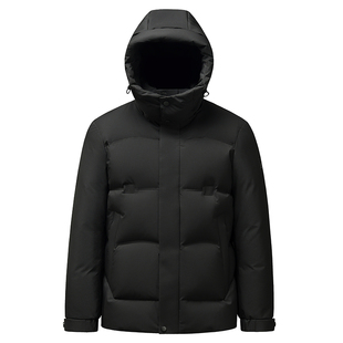 鸭鸭爸爸冬装中老年羽绒服男短款加厚2025年冬季新款可脱卸帽外套