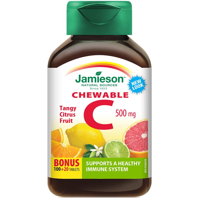 jamieson健美生进口维生素C西柚味维他命vc咀嚼片vitamin c成人