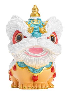 晨翔国潮招财进宝醒狮摆件佛山舞狮桌面茶宠车载装饰可爱家居饰品