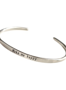 925纯银光面情侣开口手环