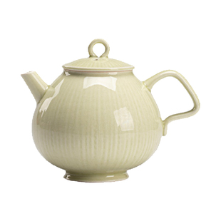 宋代美学宫灯壶功夫茶具球孔过滤泡茶壶绿釉陶瓷手执壶家用圆壶