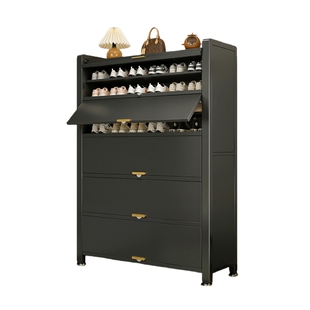 安居客家用钢制鞋柜收纳柜储物一体靠墙2026爆款入户门口玄关鞋架