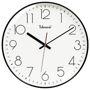 TELESONIC/天王星静音客厅挂钟时尚简约钟表北欧装饰时英钟SH721