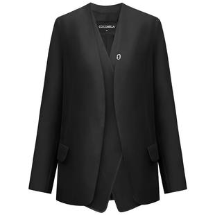 COCOBELLA高智感拼接人丝无领西装女春通勤OL休闲气质外套SI533B