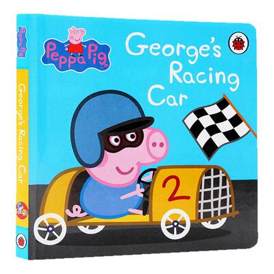 进口英文原版正版 粉红猪小妹 小猪佩奇 Peppa Pig George's Racing Car粉红猪小妹佩奇赛车 0-3岁学习知识英语启蒙纸板书