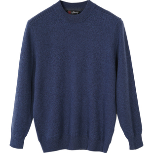 商场同款米皇秋冬新品半高领套头羊绒衫男纯色休闲纯羊绒毛衣