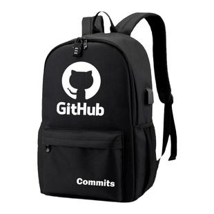 秀洛程序员双肩包程序猿极客代码GITHUB书包男学生it狂人双肩背包