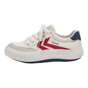 feiyue/飞跃女鞋帆布鞋女2025秋冬新款百搭休闲厚底透气板鞋爆款