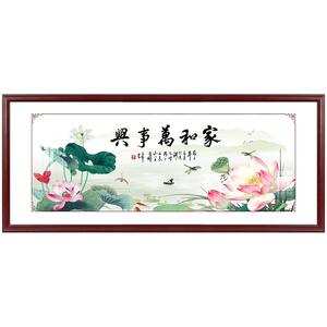 新中式牡丹客厅装饰壁画花开富贵