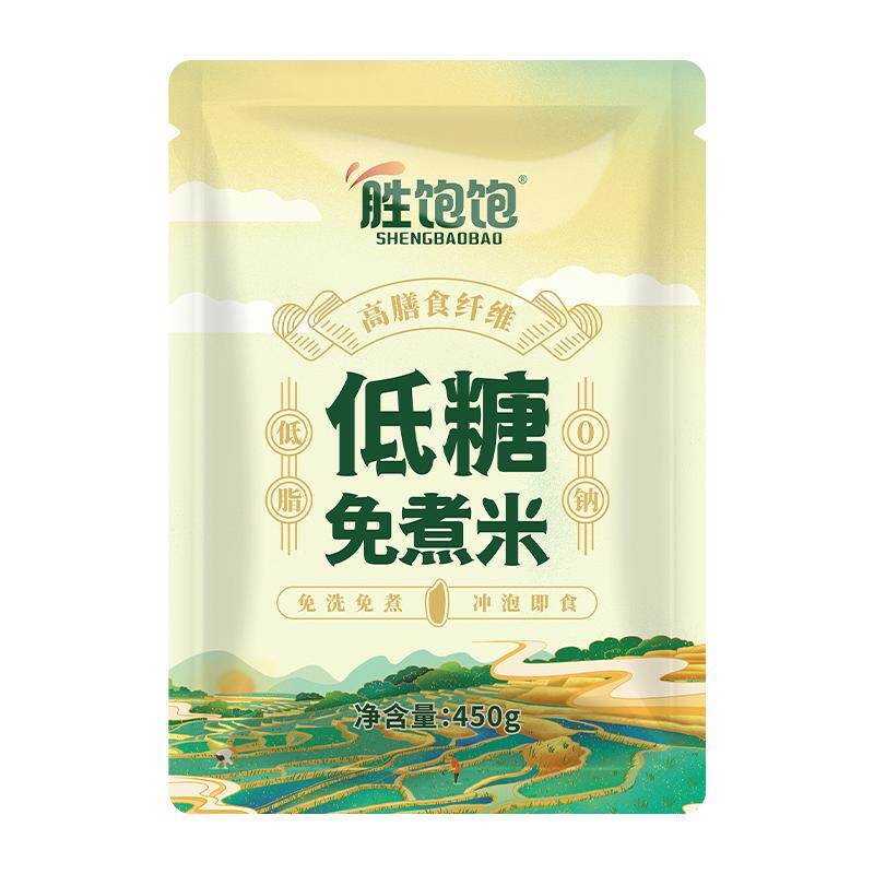 胜饱饱低糖免煮米饭冲泡即食魔芋米自热米饭低脂糖人低糖专用大米