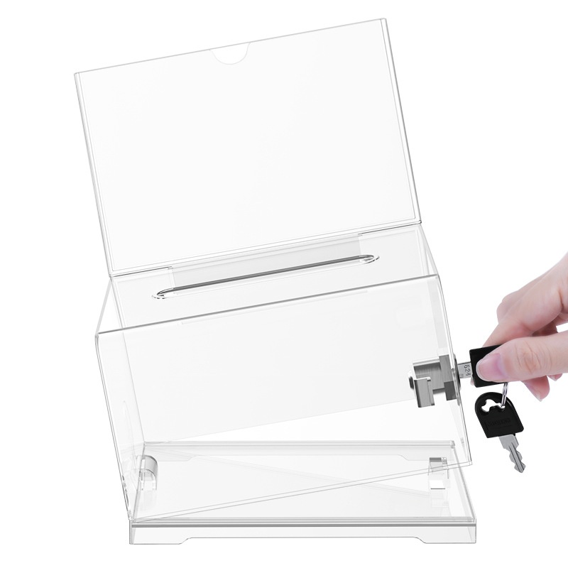 卡片收纳盒展会用品亚克力卡片盒商务展销名片箱透明投票箱名片盒