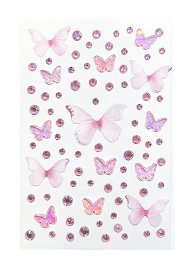 舞台饰品立体贴纸带背胶水钻亮片
