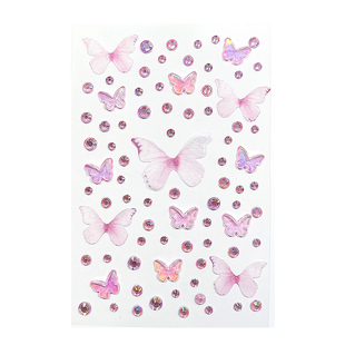 六一儿童节舞台妆脸部立体蝴蝶贴钻贴带背胶水钻亮片演唱会应援妆