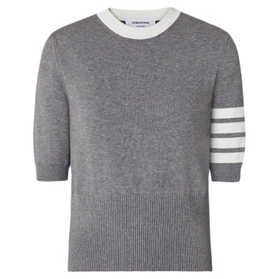 [12期免息][早秋新品]THOM BROWNE 女士棉质Hector嵌花短袖T恤