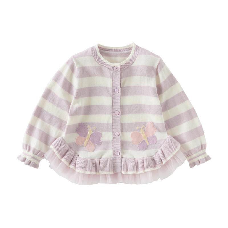 戴维贝拉女童毛衣开衫针织衫