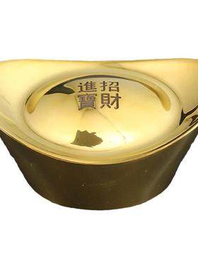 元宝实心黄铜摆件招米工艺品