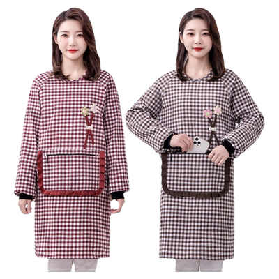 加厚棉布罩衣长袖防油污透气耐磨