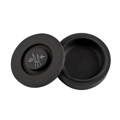 特价4寸带盖天然原石罗纹砚台学生用毛笔墨盒书法研墨磨墨条墨池