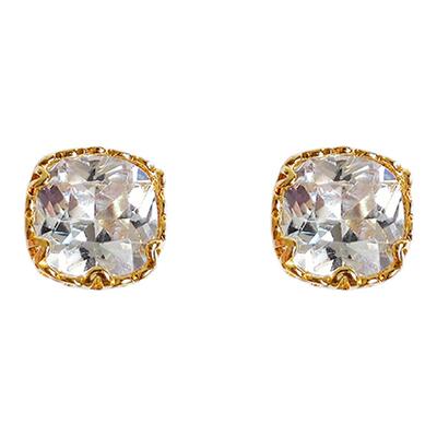 轻奢耳夹方形锆石日常通勤简约