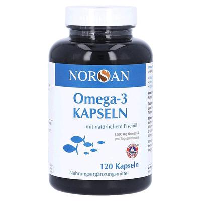 欧洲直邮德国药房Norsan鱼油1500Omega3软化心脑血管胶囊120粒