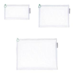 霜山透明网纱拼图收纳袋加厚加宽积木玩具小乐高分类整理袋拉链式