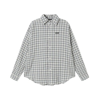 TGNS微透肌理格子百搭情侣衬衫