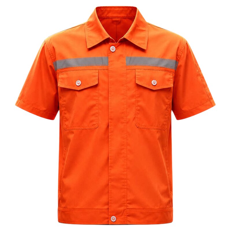 夏季短袖反光工装服定制印字