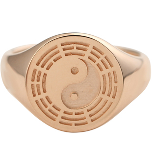 太极八卦图戒指18K黄金彩金铂金纯足金中式古风国潮道家法器定制