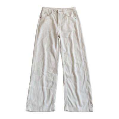 M1u风薄款细闪高腰阔腿牛仔裤女