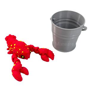 3D打印潮玩龙虾可动钳灰桶收纳套装模型玩具摆件植物大战僵尸玩具