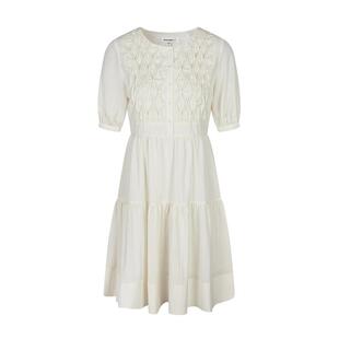 moussy 夏季甜美田园风打揽泡泡袖连衣裙女028ISA33-4141
