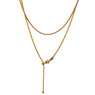 不褪色大吊坠挂绳毛衣链替换链针式万能项链穿天珠唐卡18K金色素