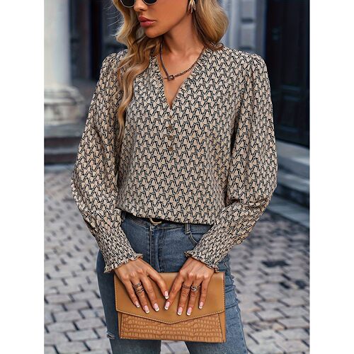 Q 29381 Women's Floral Ruffle Blouse 印花褶皱衬衫 欧美跨