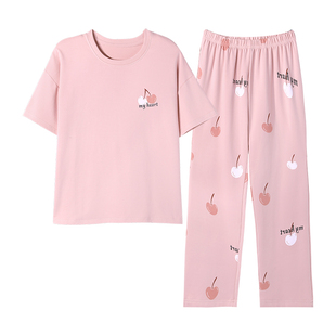 2026年新款睡衣女款夏款纯棉短袖长裤春秋夏季夏天薄款家居服套装