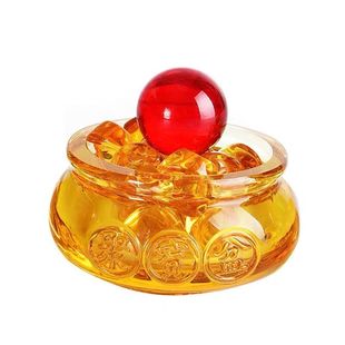 黄水晶聚宝盆摆件元宝家用客厅装饰品招财进宝存钱罐开业乔迁礼品