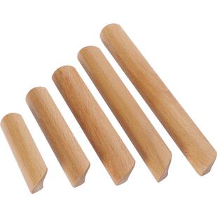 免打孔原木拉手柜门抽屉柜子橱柜门简约北欧衣柜实木木质门把手