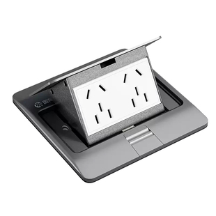 国际电工隐藏式隐形地插座防水超薄阻尼弹起五孔网络地面盖板地插