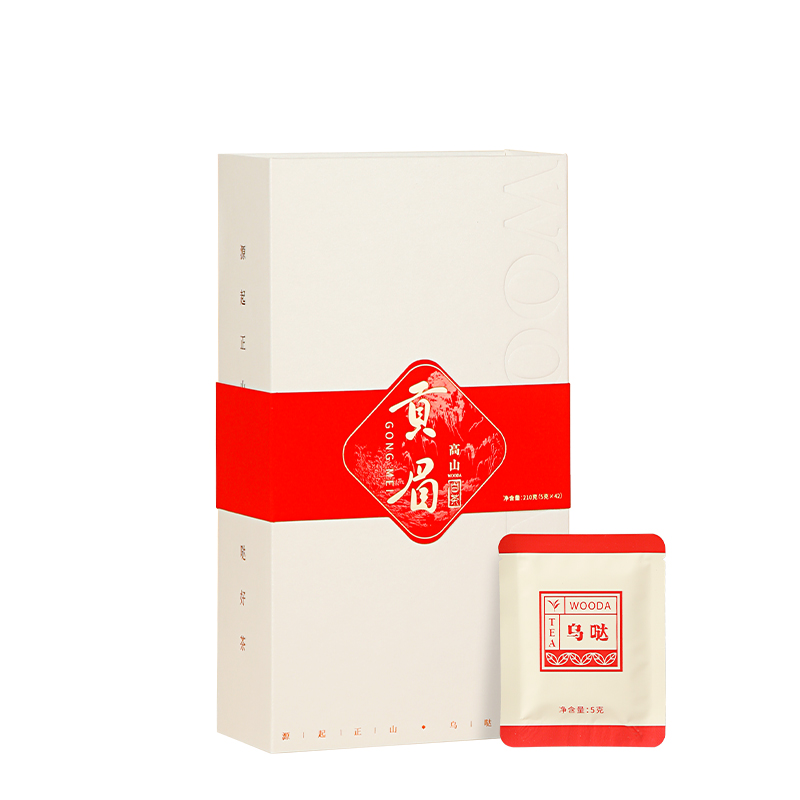 烏噠福鼎白茶2017年貢眉老白茶茶葉自己喝便攜緊壓小方片禮盒裝