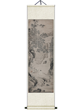 明仇英山水名家字画仿古卷轴挂画山水画国画客厅书房装饰画礼品画