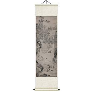 明仇英山水名家字画仿古卷轴挂画山水画国画客厅书房装饰画礼品画