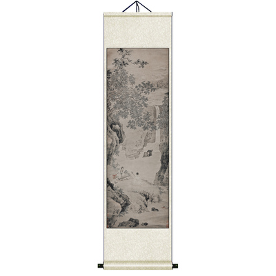 明仇英山水名家字画仿古卷轴挂画山水画国画客厅书房装饰画礼品画