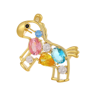 锆石小马胸针配大衣女2025新款高档高级感轻奢华气质精致时尚配饰