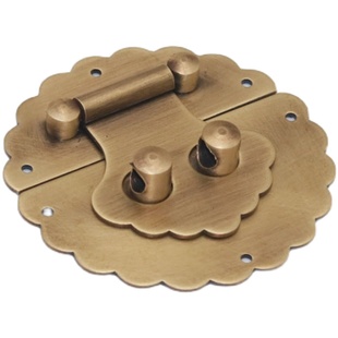 老式仿古木箱纯铜锁扣箱子搭扣手工木盒子锁鼻樟木箱扣首饰盒箱牌